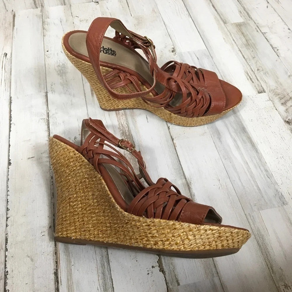 Charlotte Russe Wedges Sandals Strappy Cork High - Picture 1 of 4